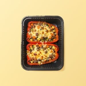 Morrón relleno de carne y vegetales
