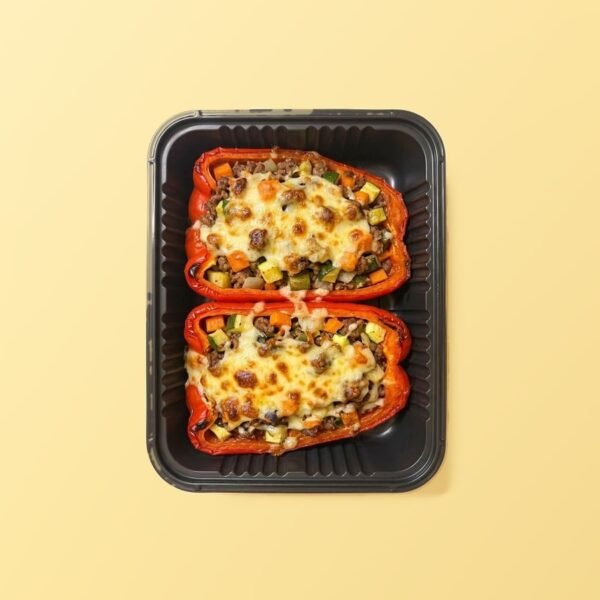 Morrón relleno de carne y vegetales
